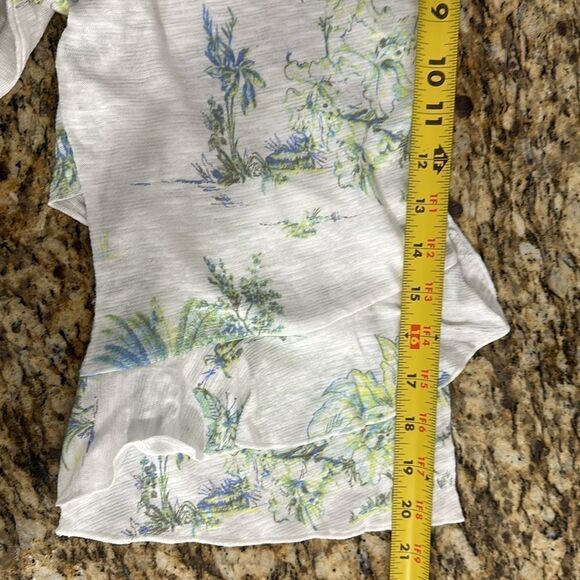J. Jill Island Print Linen Cotton Blend Tiered Sleeve Top Size 4X - Picture 8 of 9